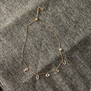 Swarovski Rose Gold-Tone Crystal Protective Charm Bolo Necklace